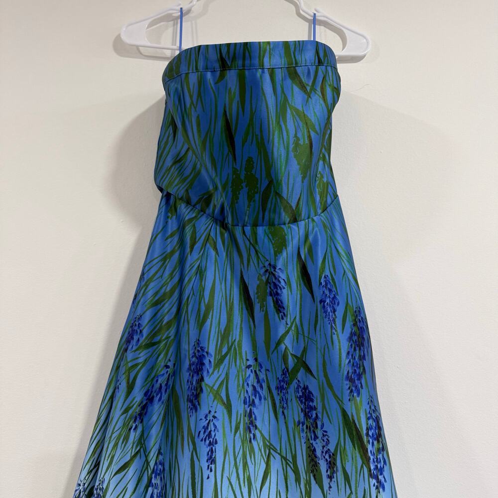 NEW Anthropologie BHLDN Kira Strapless Printed Satin A-Line Maxi Dress US 10 - Picture 6 of 10